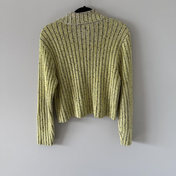 Women's Yellow Ribbed Sweater - Picture 4 of 5